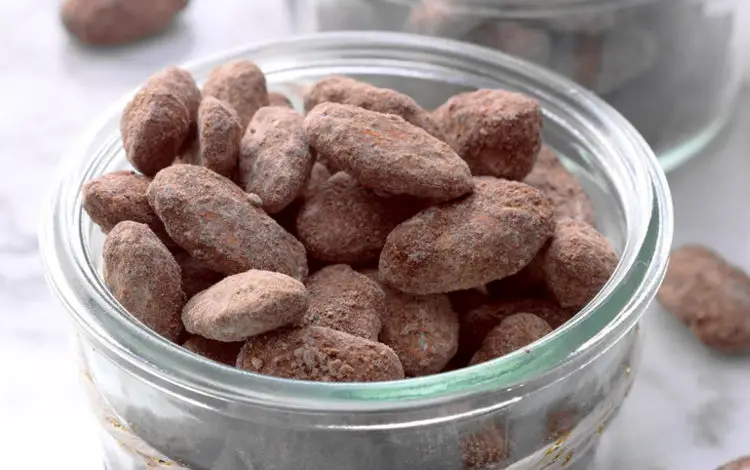 camping snacks to make ahead - mocha almonds